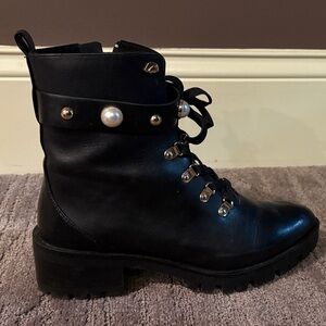 Karl Lagerfeld pearl and gold embellished boots